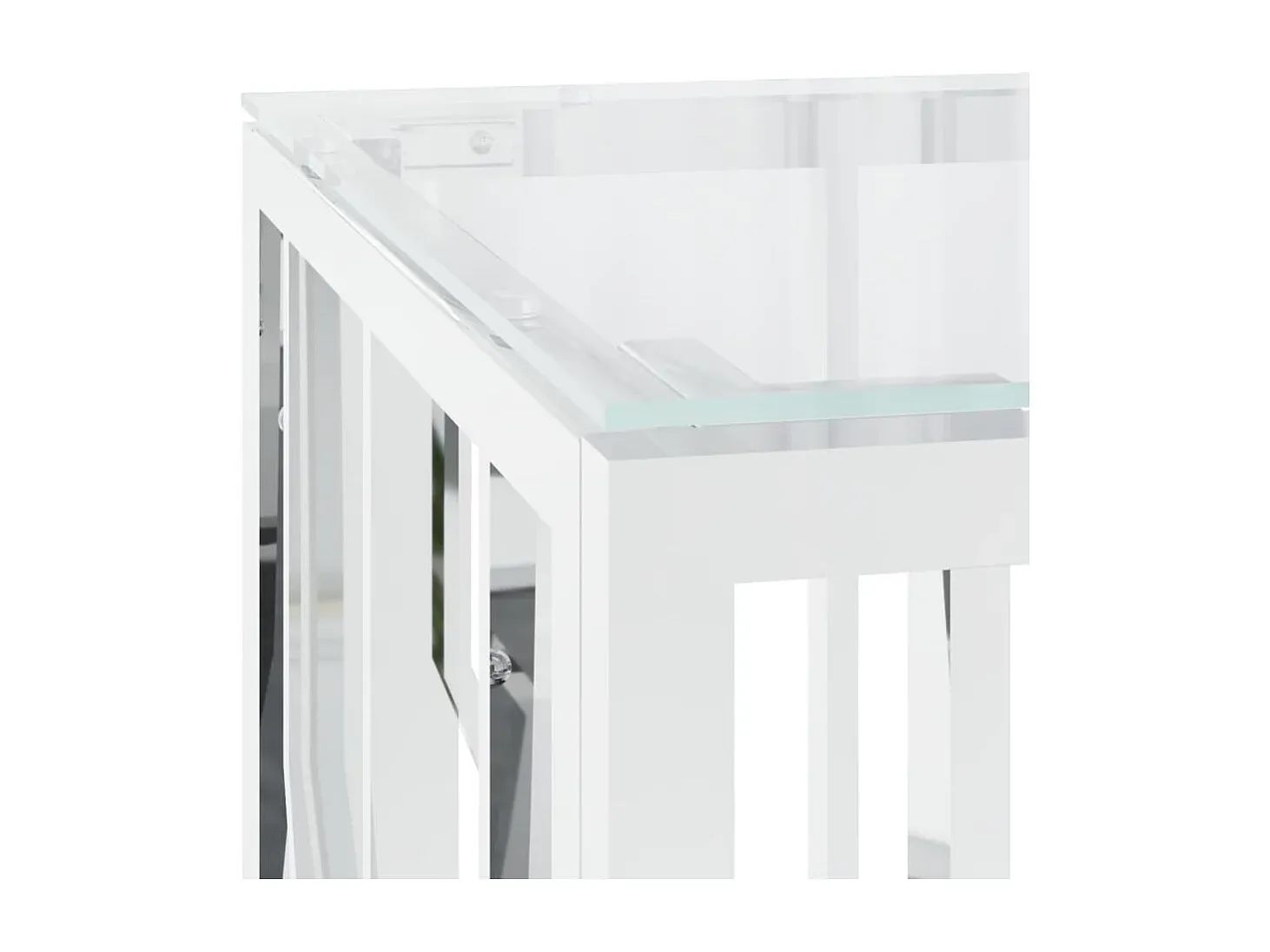 Moderner Beistelltisch aus Edelstahl und Glas 110x45x45 cm