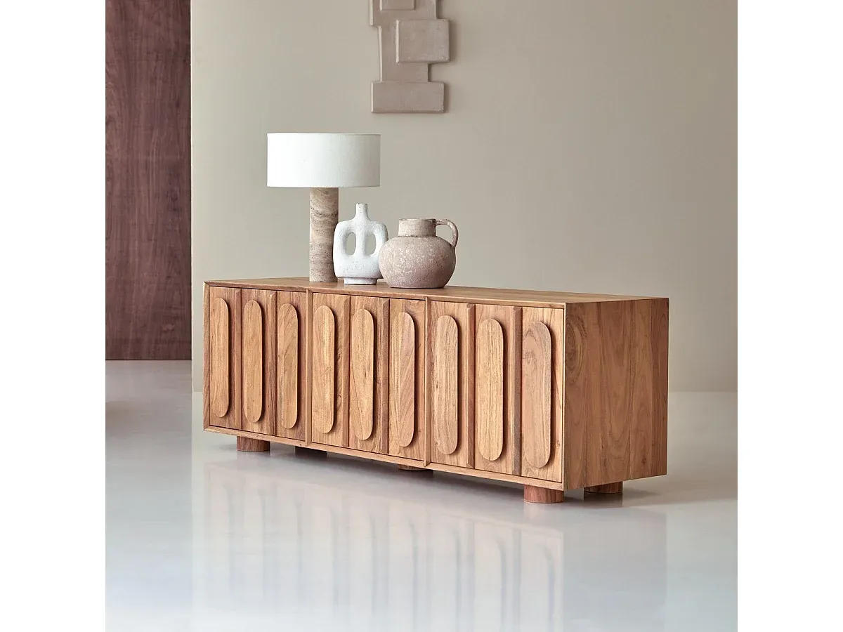 Moderner TV-Schrank aus massivem Akazienholz