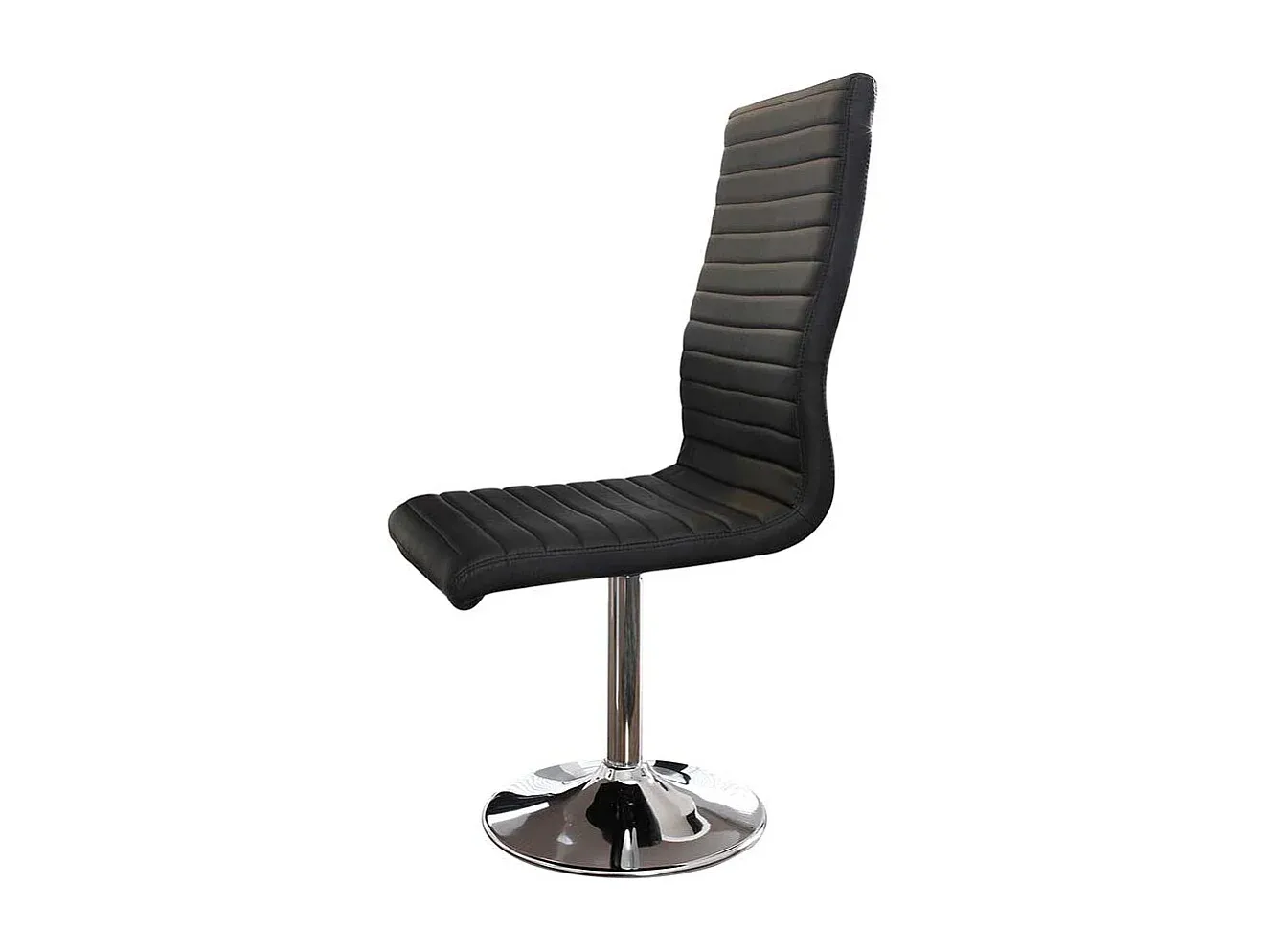 Drehbare Esszimmerstühle aus schwarzem Kunstleder im 4er-Set