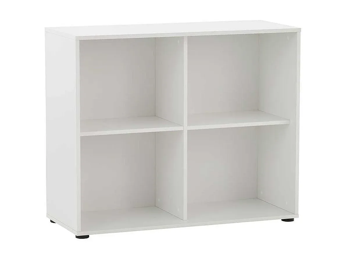 Weißer Aktenschrank mit Dreh- und Schiebetüren