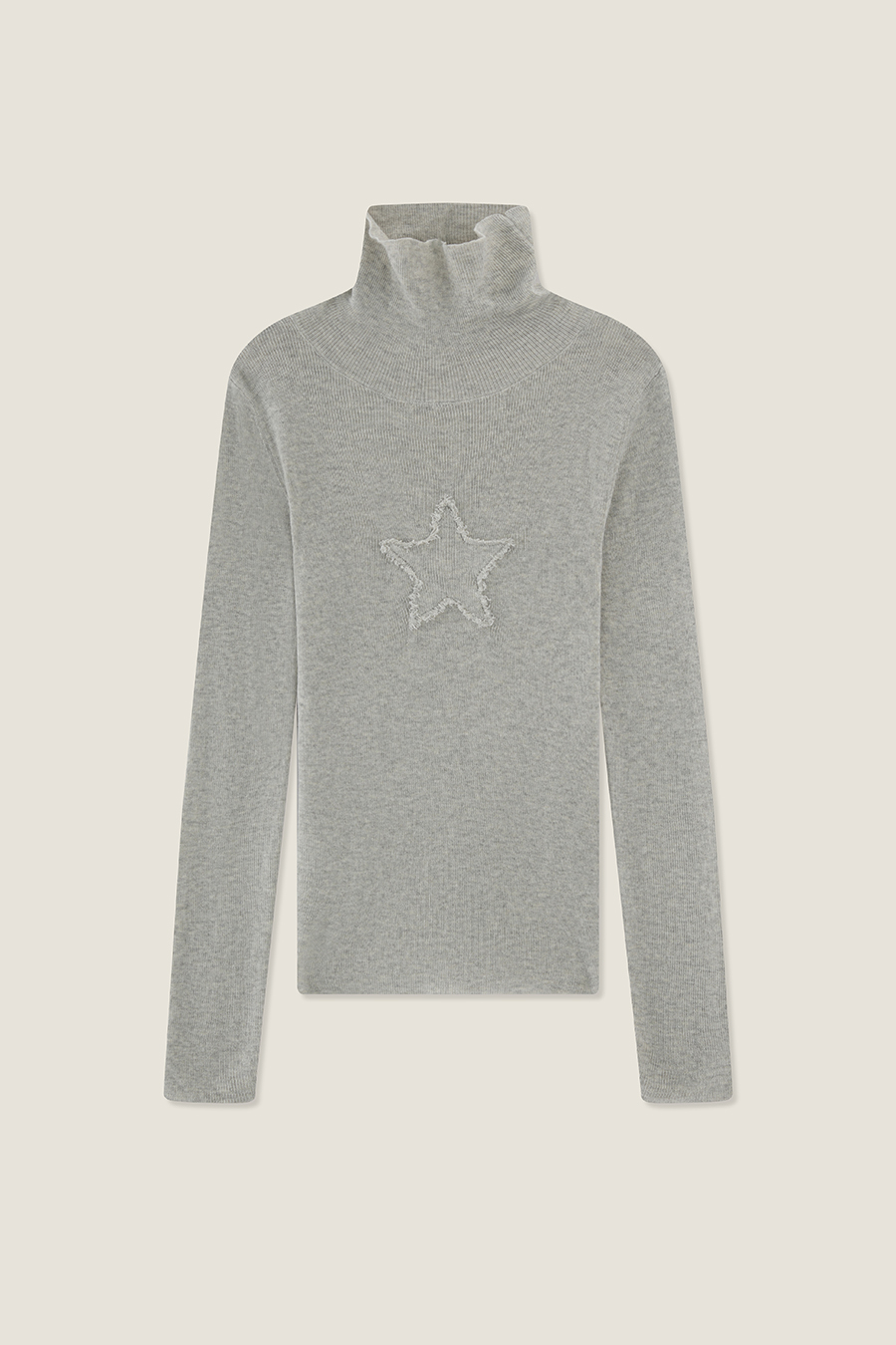 Star Detail Turtleneck Knit Top|yescci-YESCCI.com