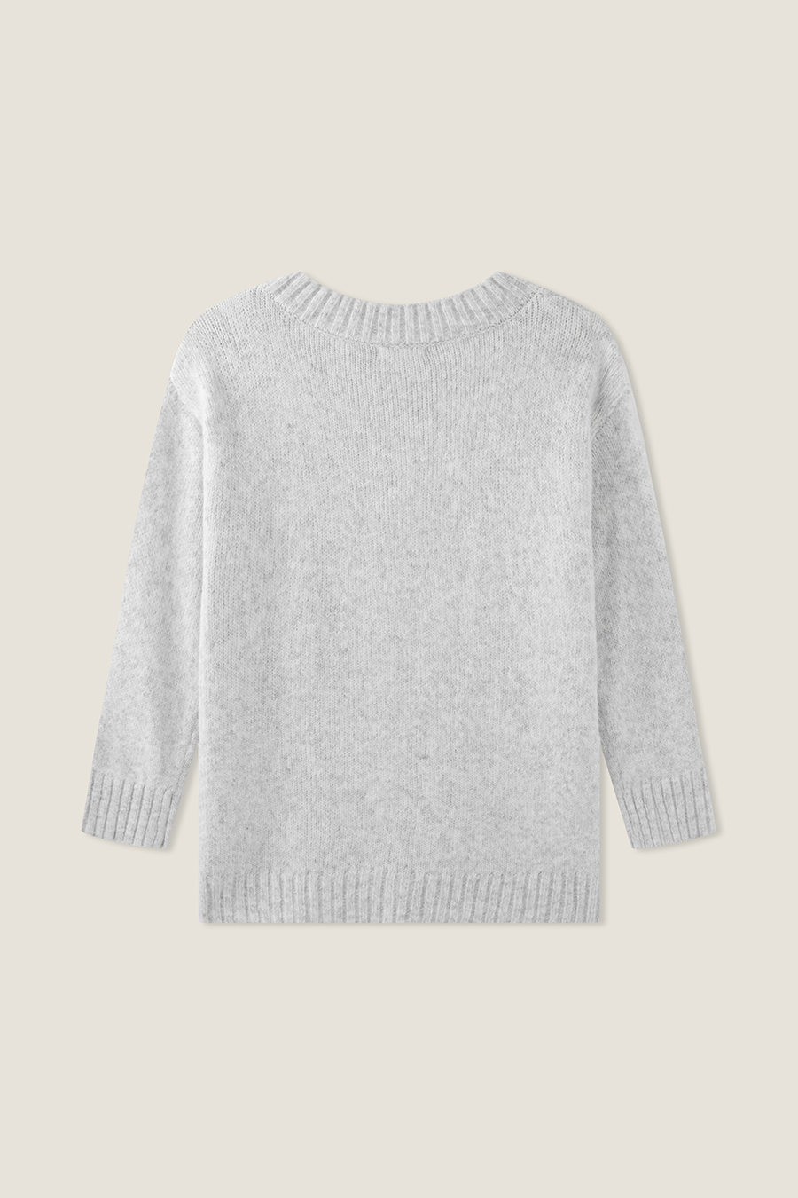 Off-Shoulder V-Neck Knit Sweater|yescci-YESCCI.com