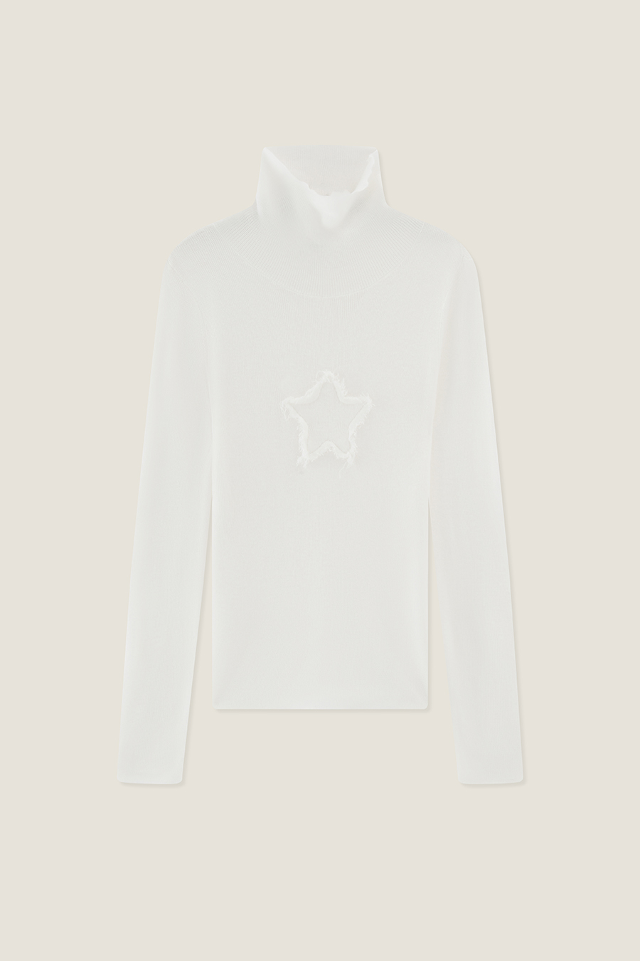 Star Detail Turtleneck Knit Top|yescci-YESCCI.com