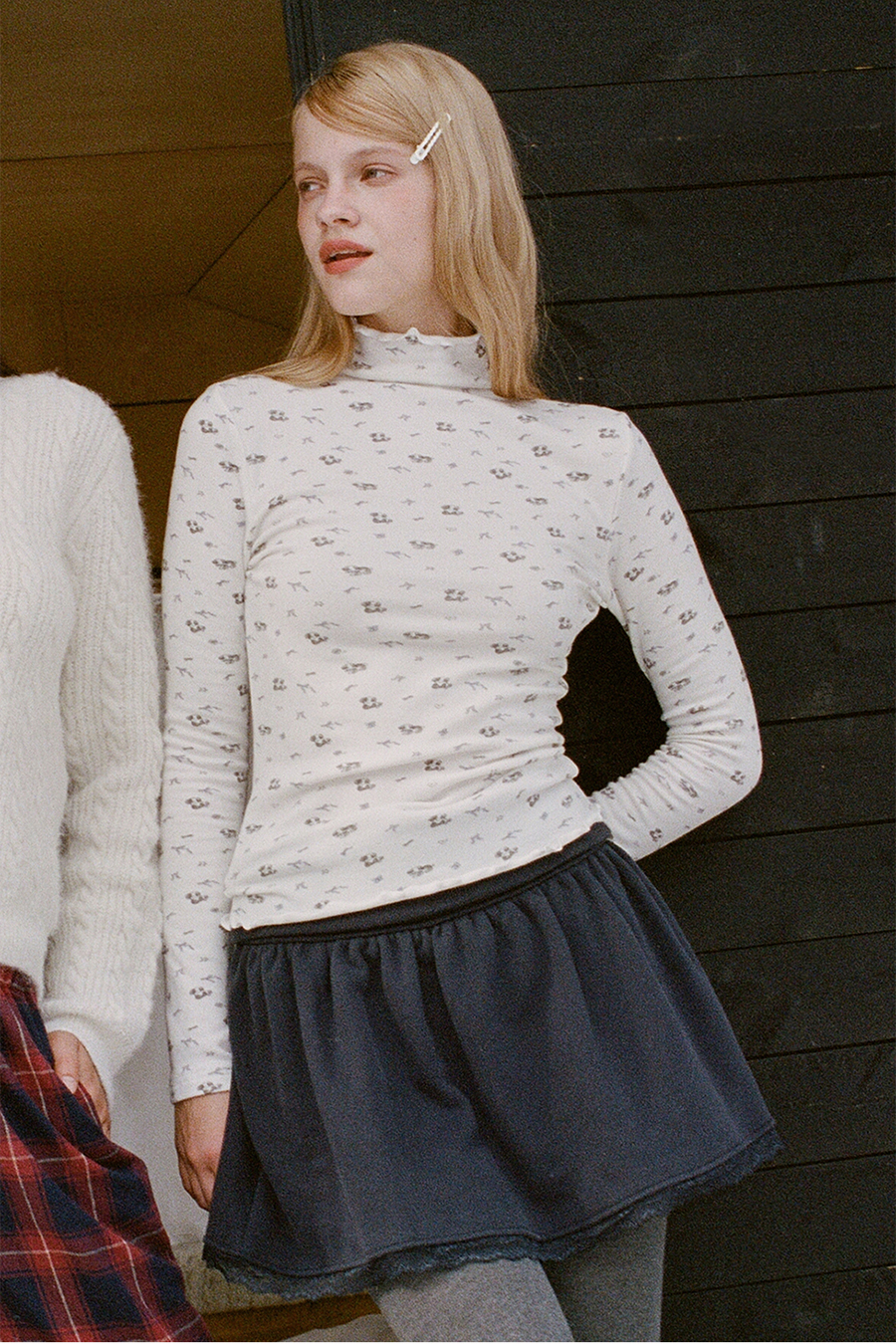 Lace Trim Mini Skirt|yescci-YESCCI.com