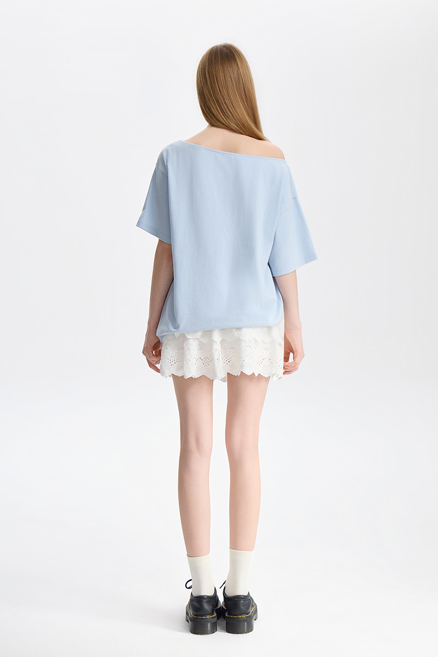 Wide Neck Graphic T-Shirt|yescci
