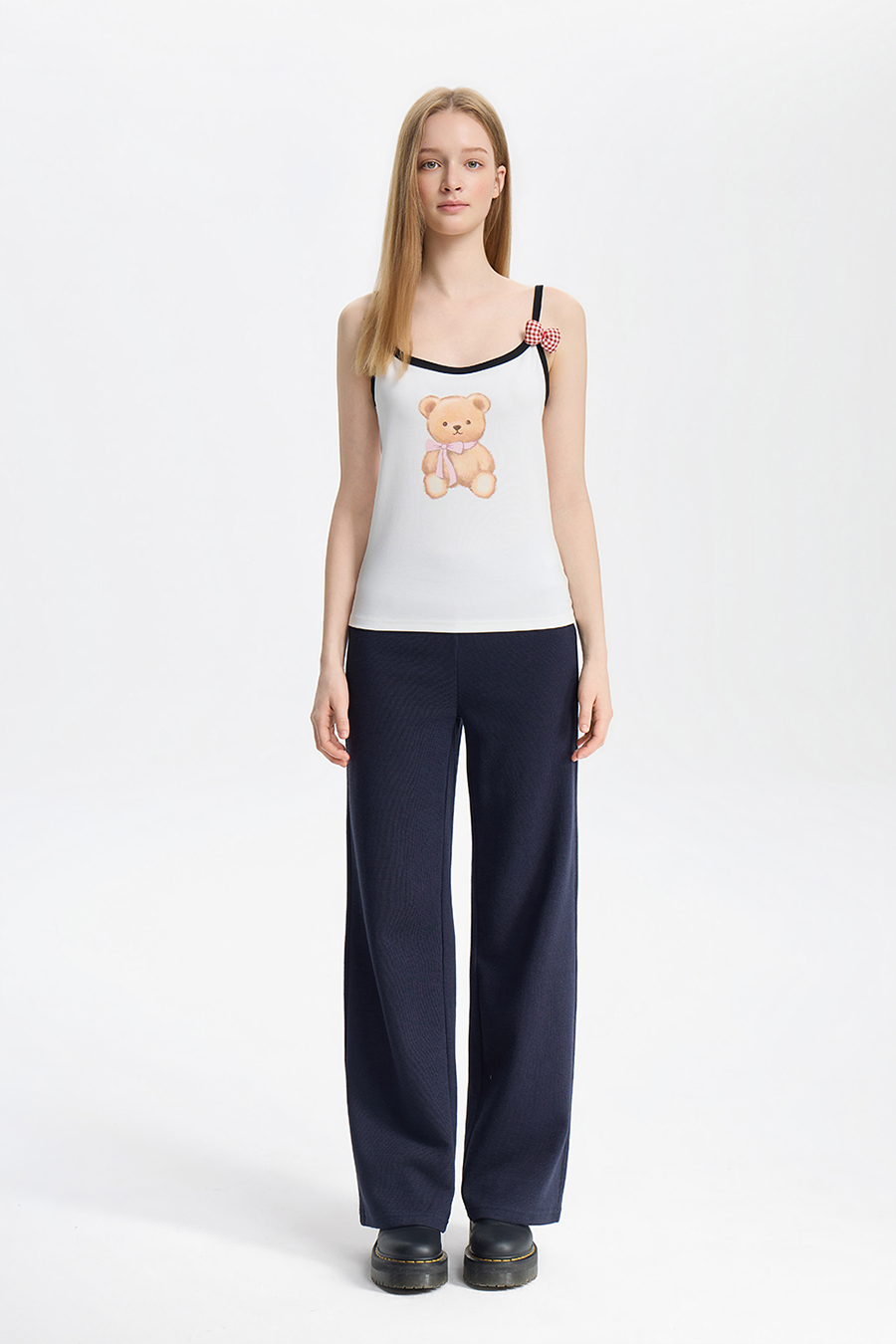 Kawaii Bear Print Ringer Cami|yescci