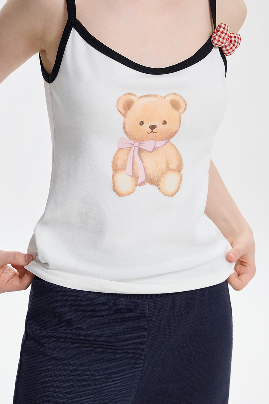 Kawaii Bear Print Ringer Cami|yescci