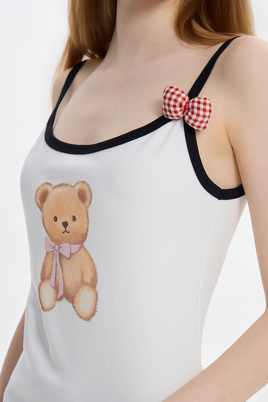 Kawaii Bear Print Ringer Cami|yescci