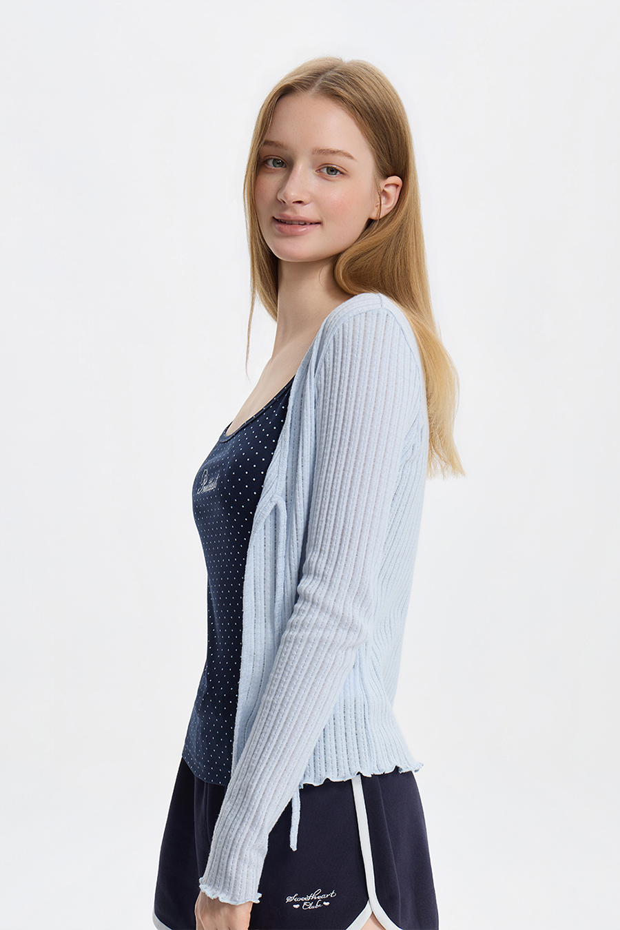 Bow Tie Ribbed Cardigan|yescci