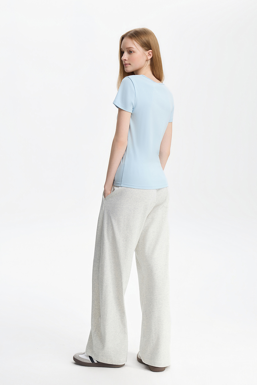U-Neck Letter Print Short Sleeve Tee|yescci