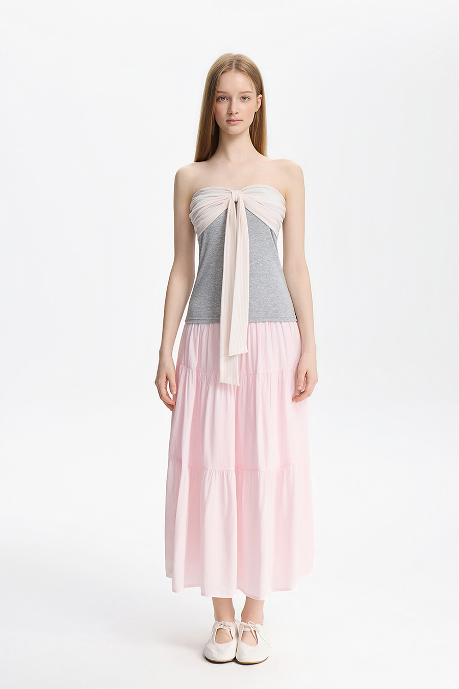 Bow Detail Strapless Tube Top|yescci-YESCCI.com