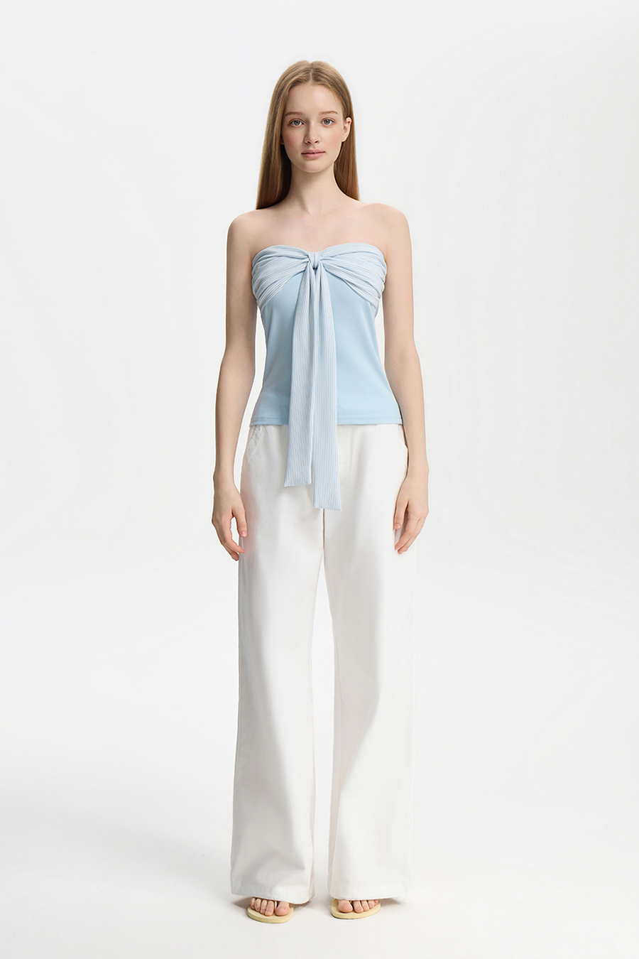 Bow Detail Strapless Tube Top|yescci-YESCCI.com