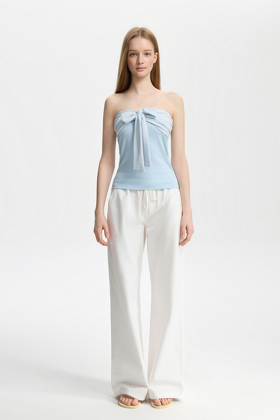 Bow Detail Strapless Tube Top|yescci-YESCCI.com