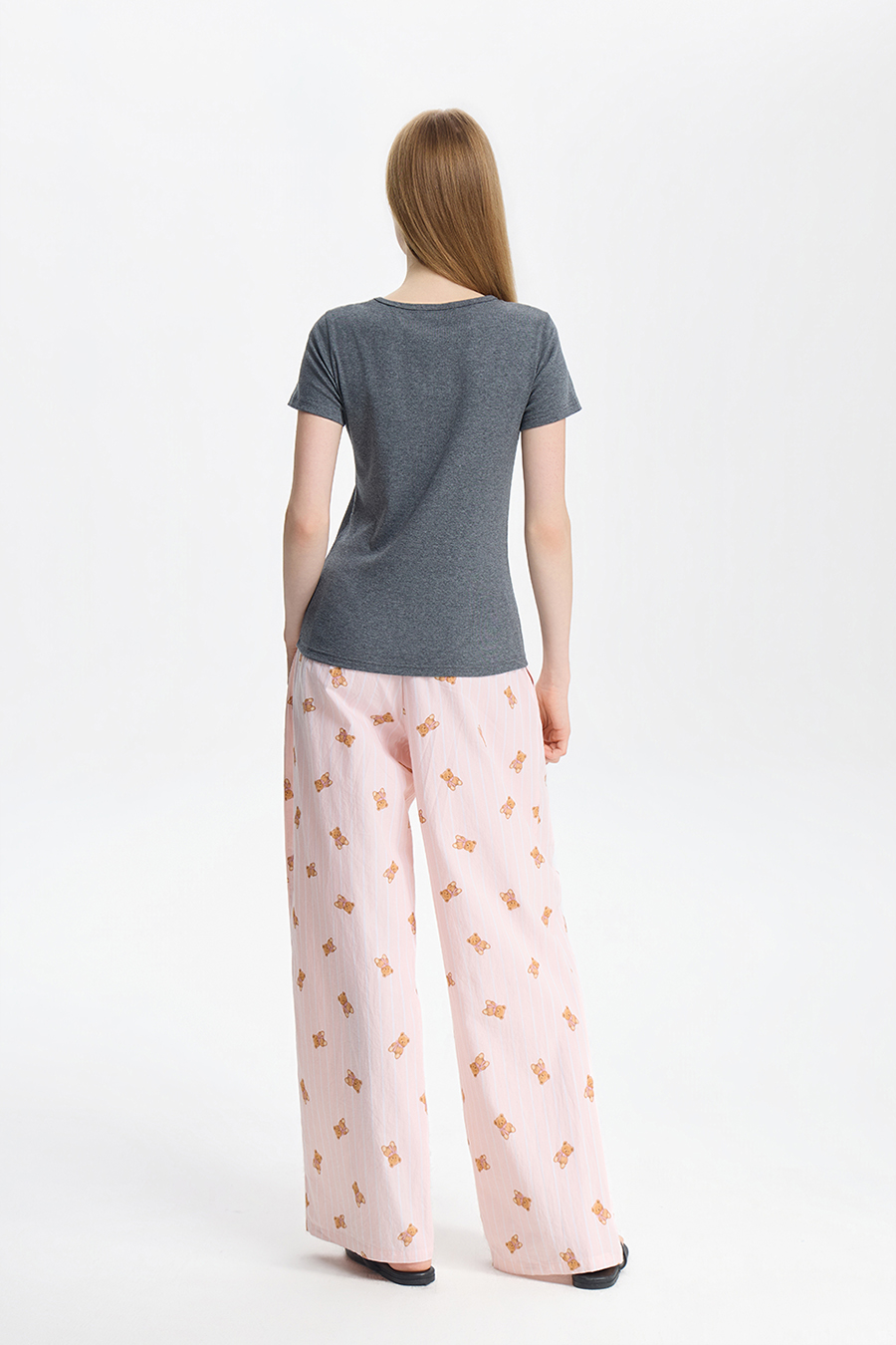 U-Neck Letter Print Short Sleeve Tee|yescci