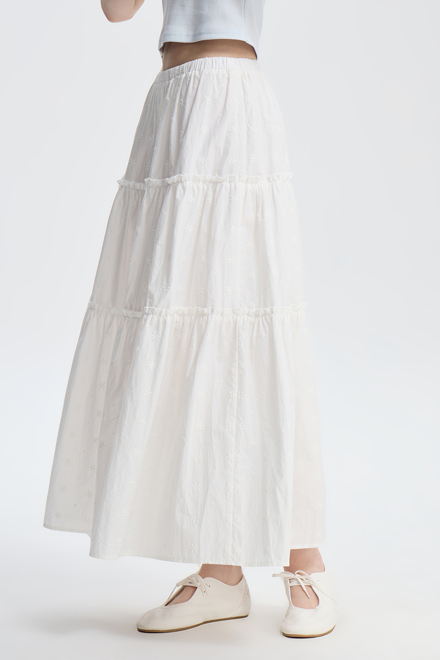 Cottagecore White Tiered Skirt|yescci
