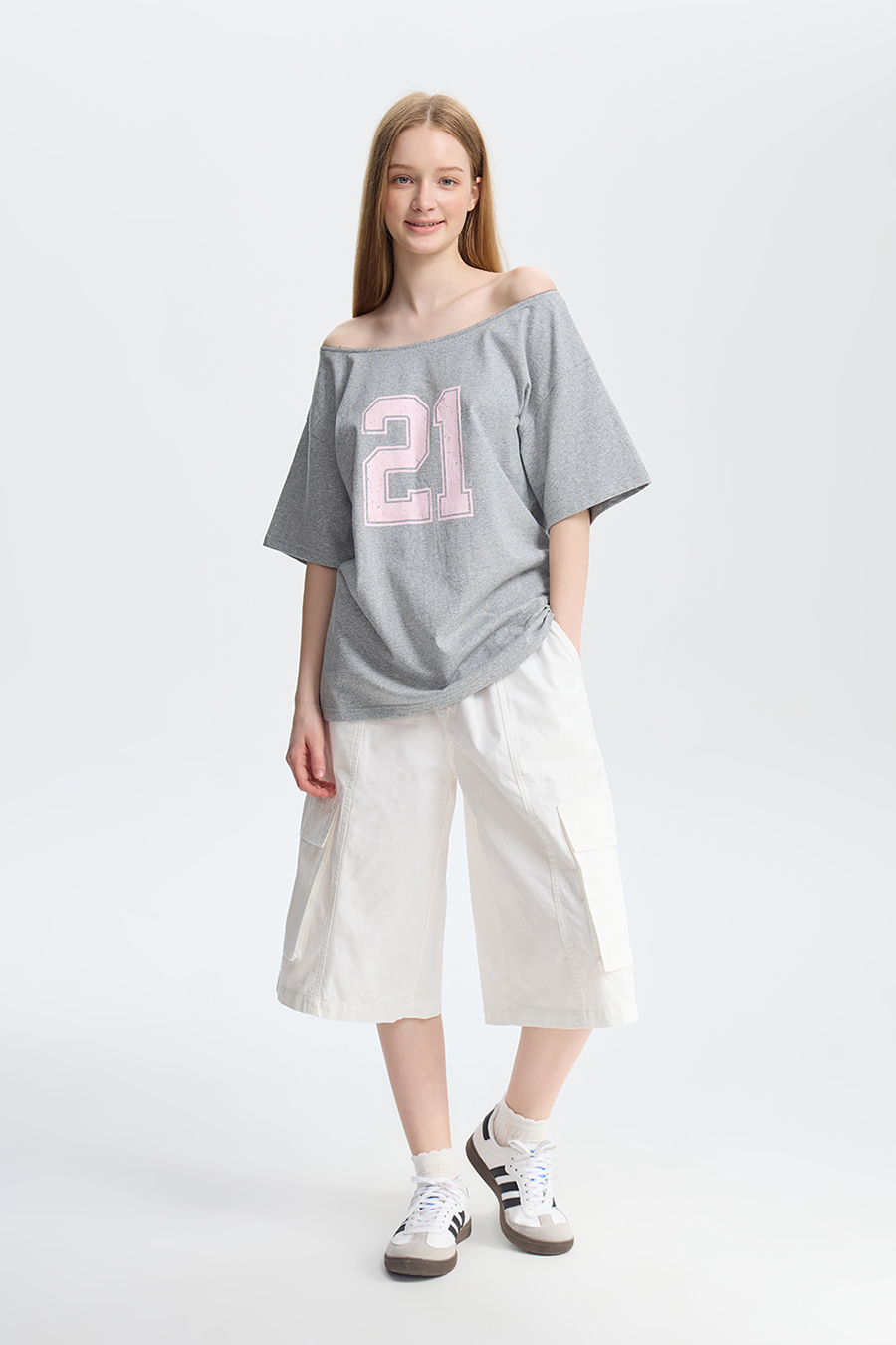 Wide Neck Graphic T-Shirt|yescci