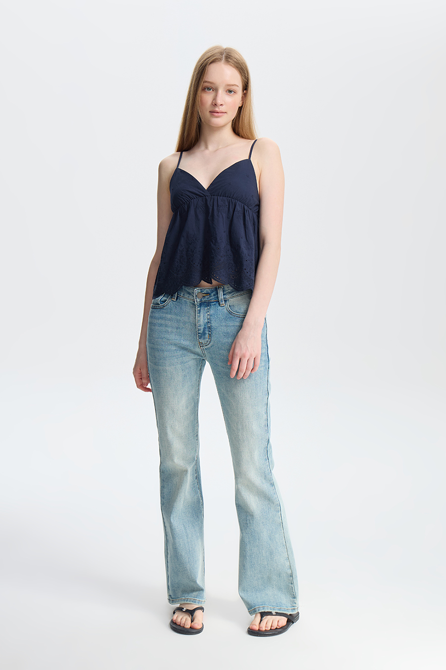 High-Waisted Flare Jeans|yescci