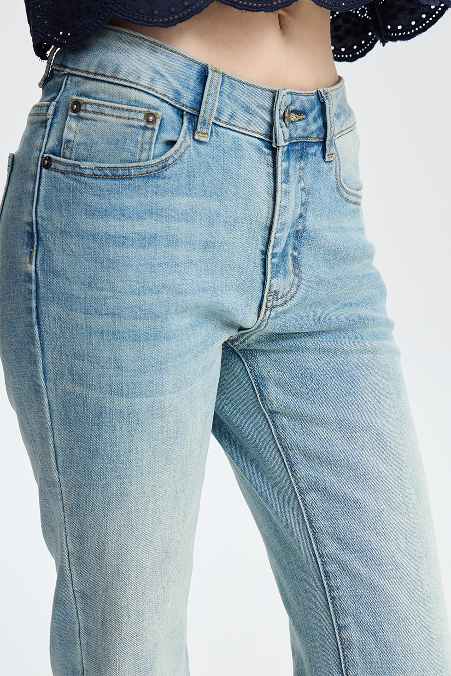 High-Waisted Flare Jeans|yescci