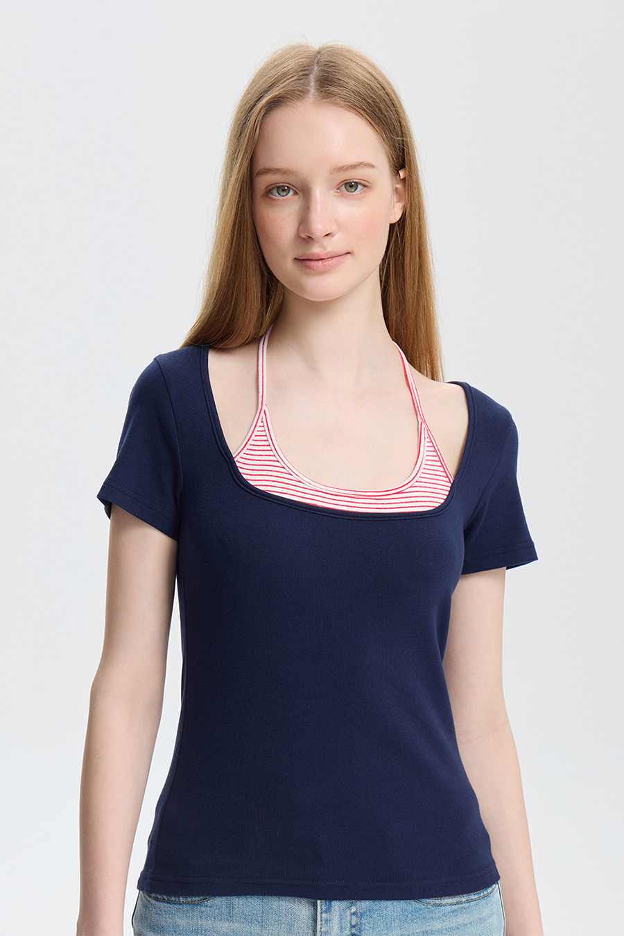 Preppy Style Layered Halter Top|yescci