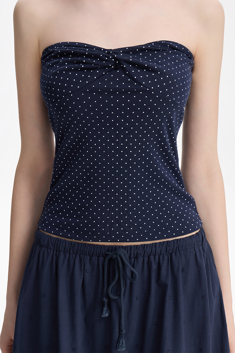 Twist Knot Polka Dot Tube Top|yescci