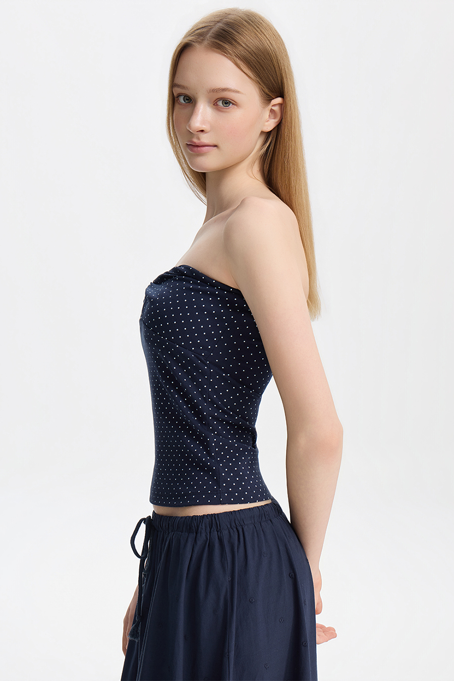 Twist Knot Polka Dot Tube Top|yescci
