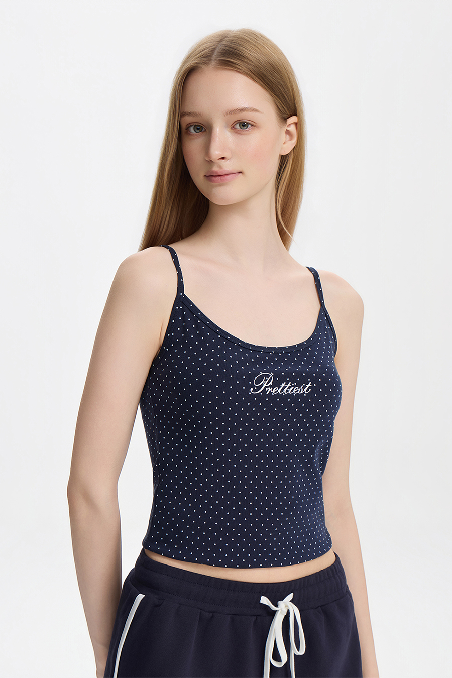 Retro Polka Dot Slogan Cami Top|yescci