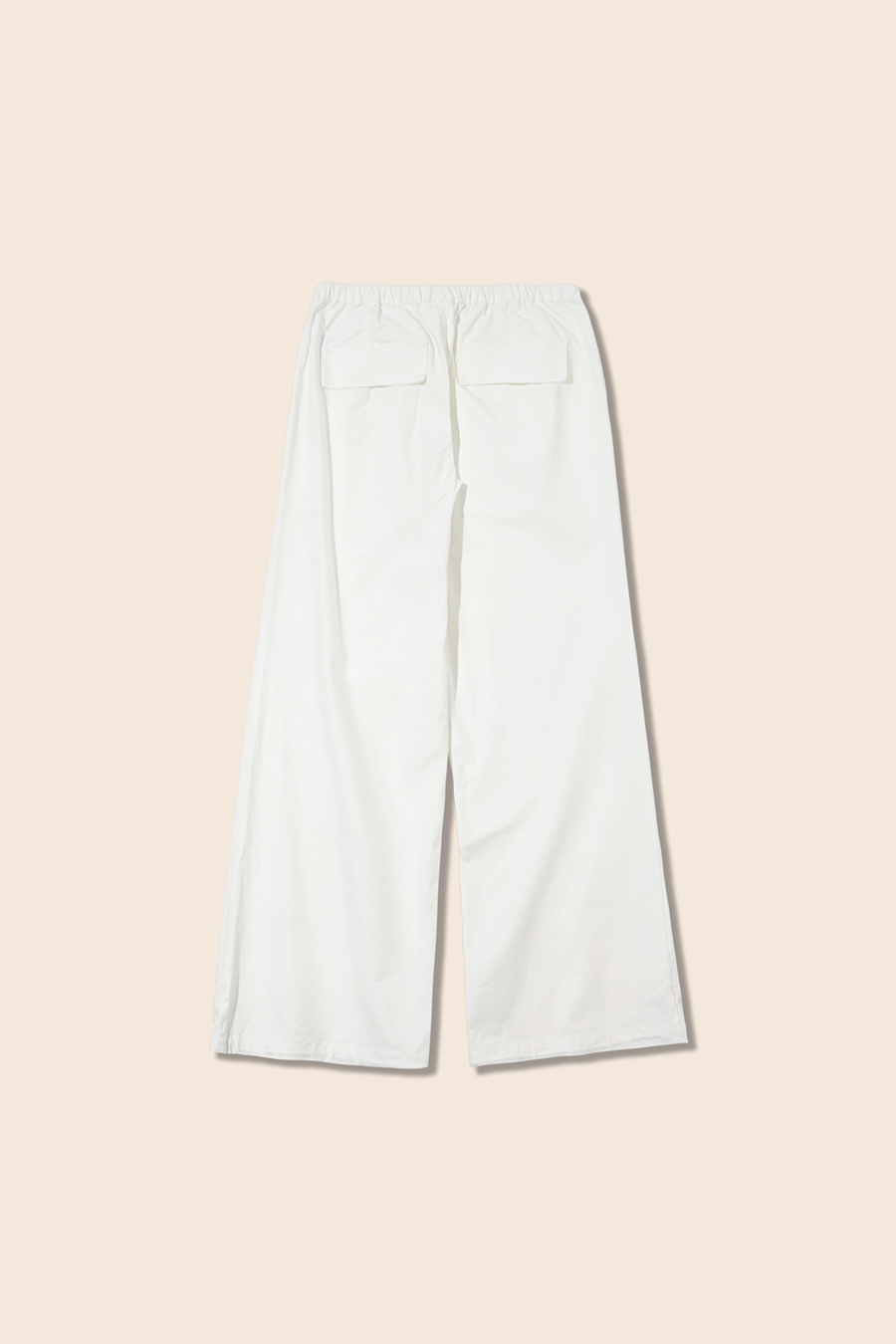 White Drawstring Wide Leg Pants|yescci