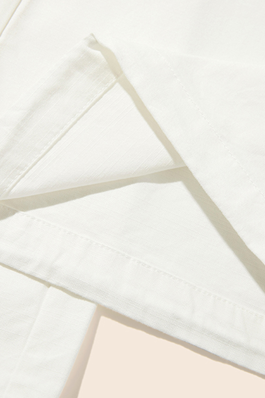 White Drawstring Wide Leg Pants|yescci