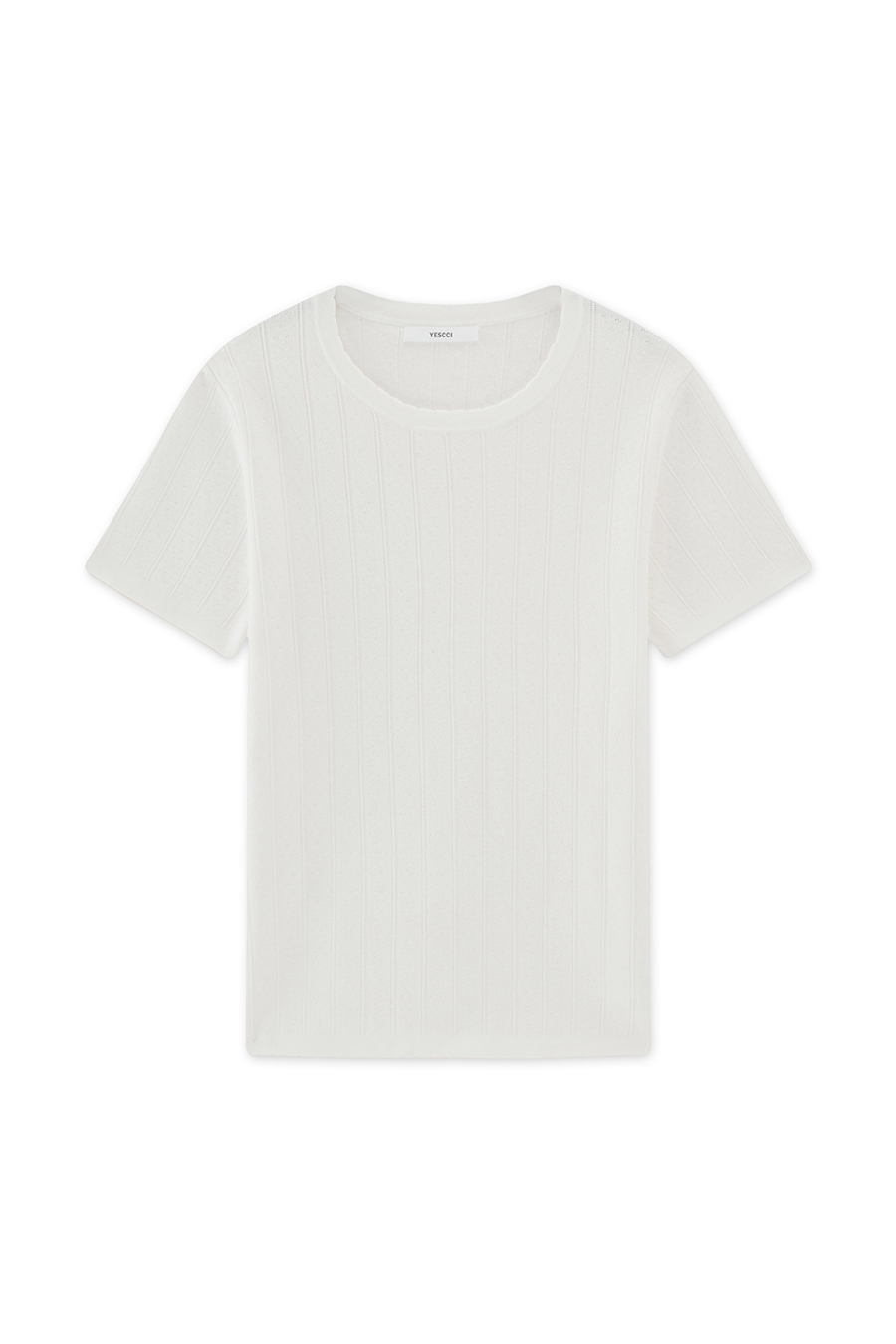 Textured Crew Neck Tee|yescci-YESCCI.com