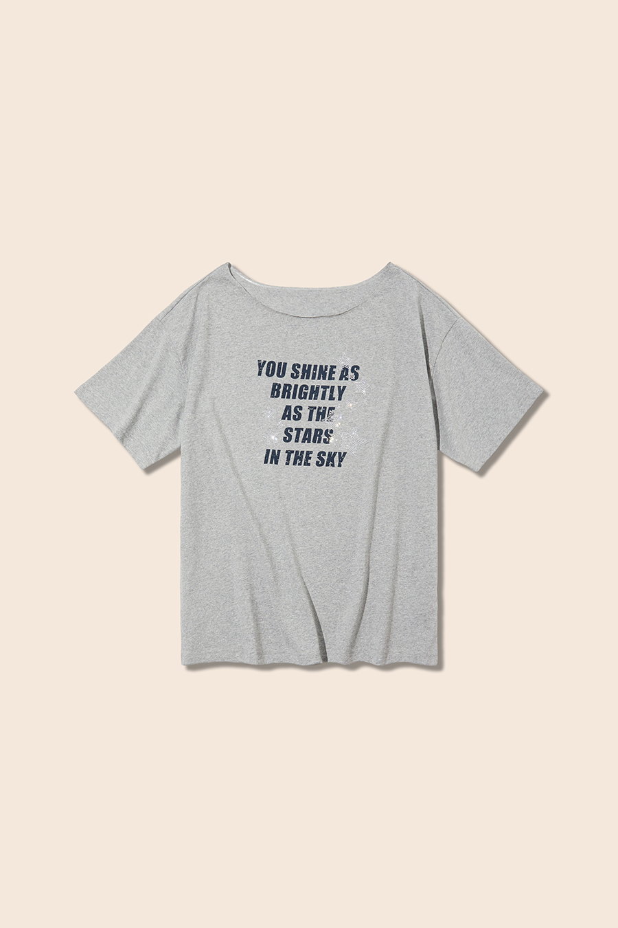 Relaxed Wide Neck Letter Tee|yescci