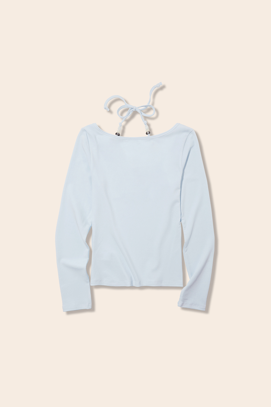 Halter Tie Henley Neck Blouse|yescci