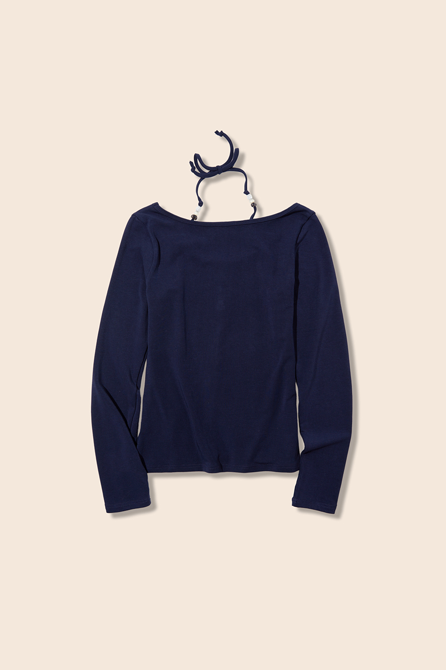 Halter Tie Henley Neck Blouse|yescci