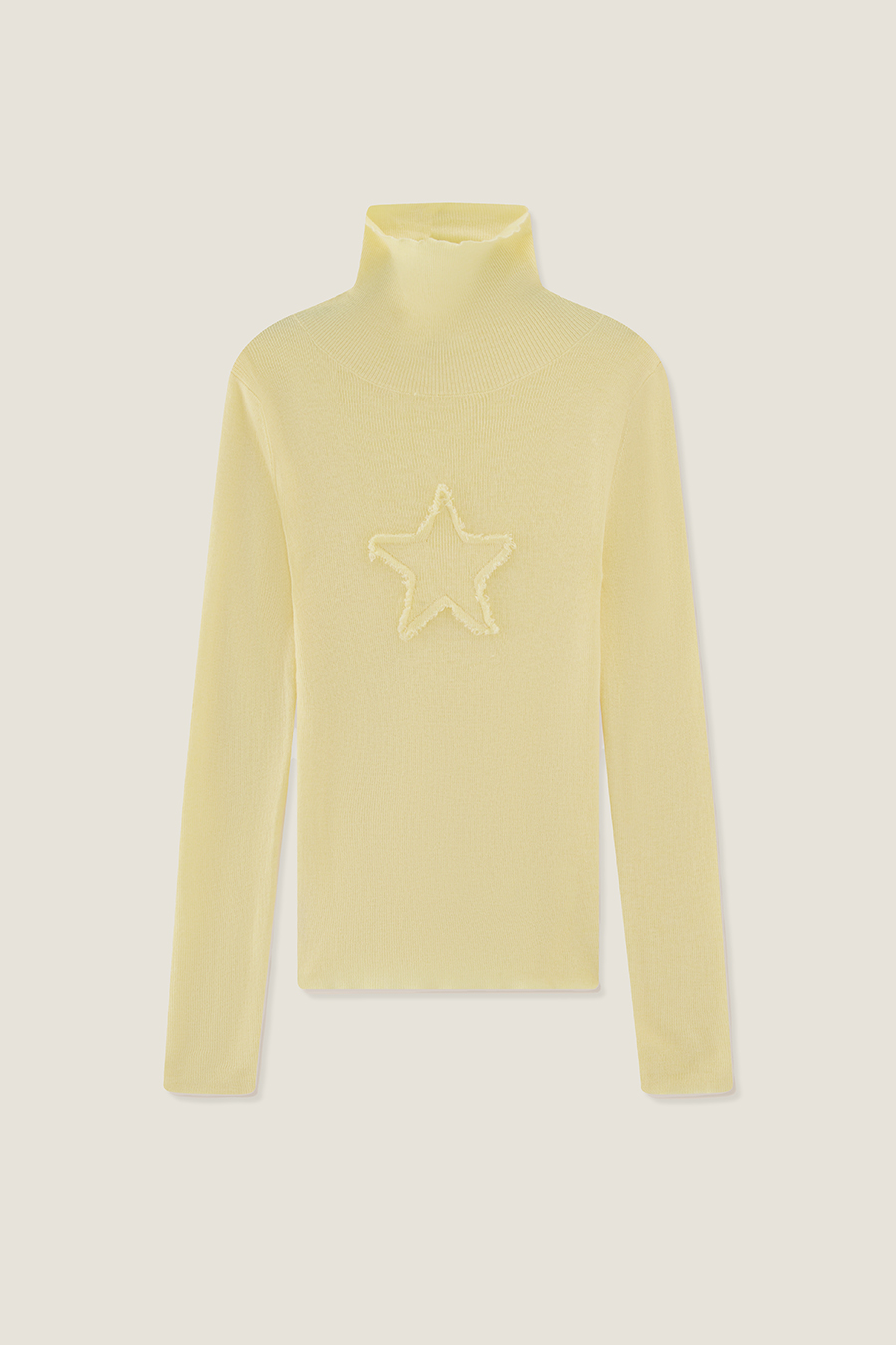 Star Detail Turtleneck Knit Top|yescci-YESCCI.com