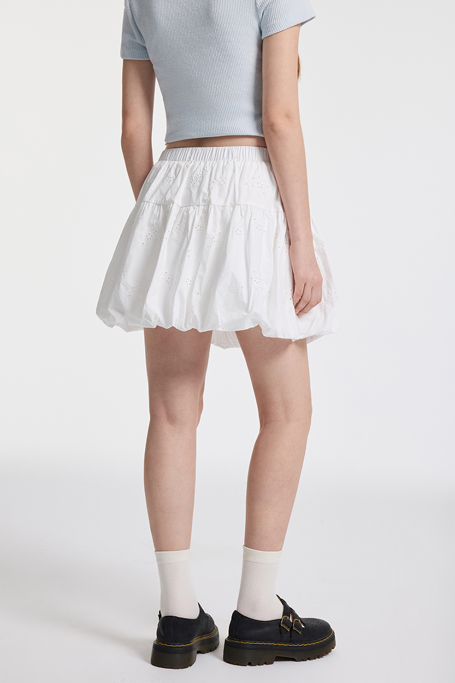 Sweet White Tiered Ruffle Skirt|yescci-YESCCI.com