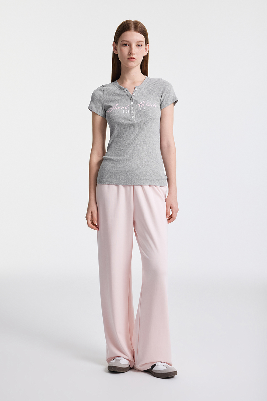 Pink Casual Pants|yescci-YESCCI.com