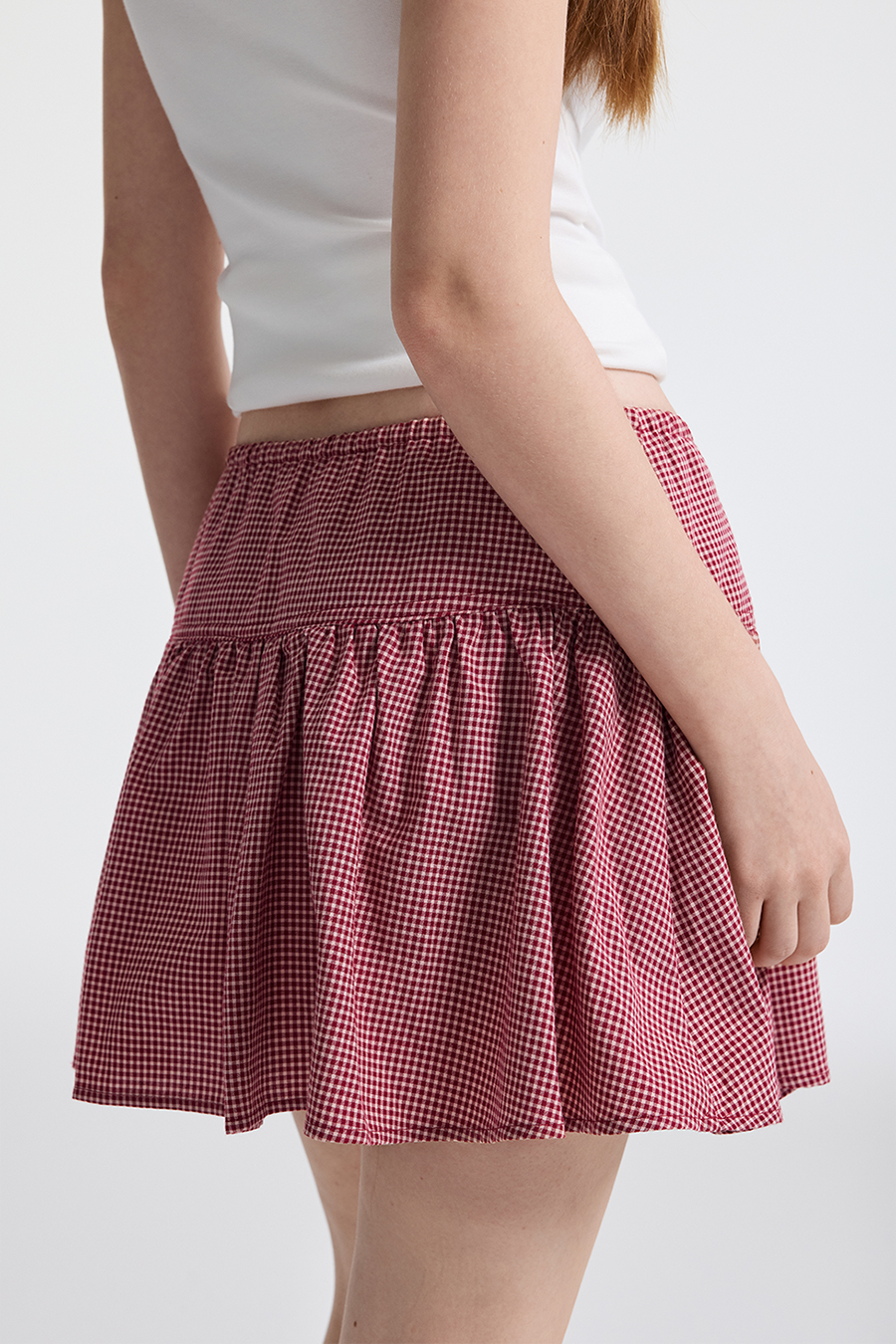 Vintage Plaid Tiered Skirt|yescci-YESCCI.com
