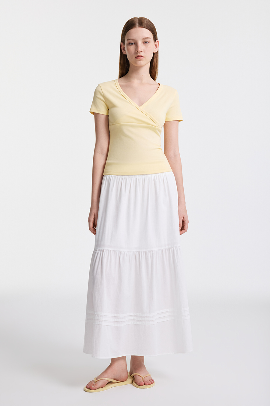Smocked Waist Maxi Skirt|yescci-YESCCI.com