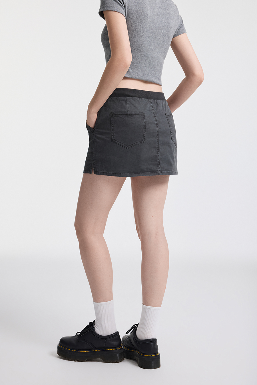 Elastic Waist Utility Mini Skirt|yescci-YESCCI.com