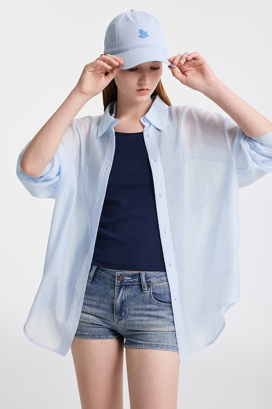 Stripe Long Sleeve Shirt|yescci-YESCCI.com