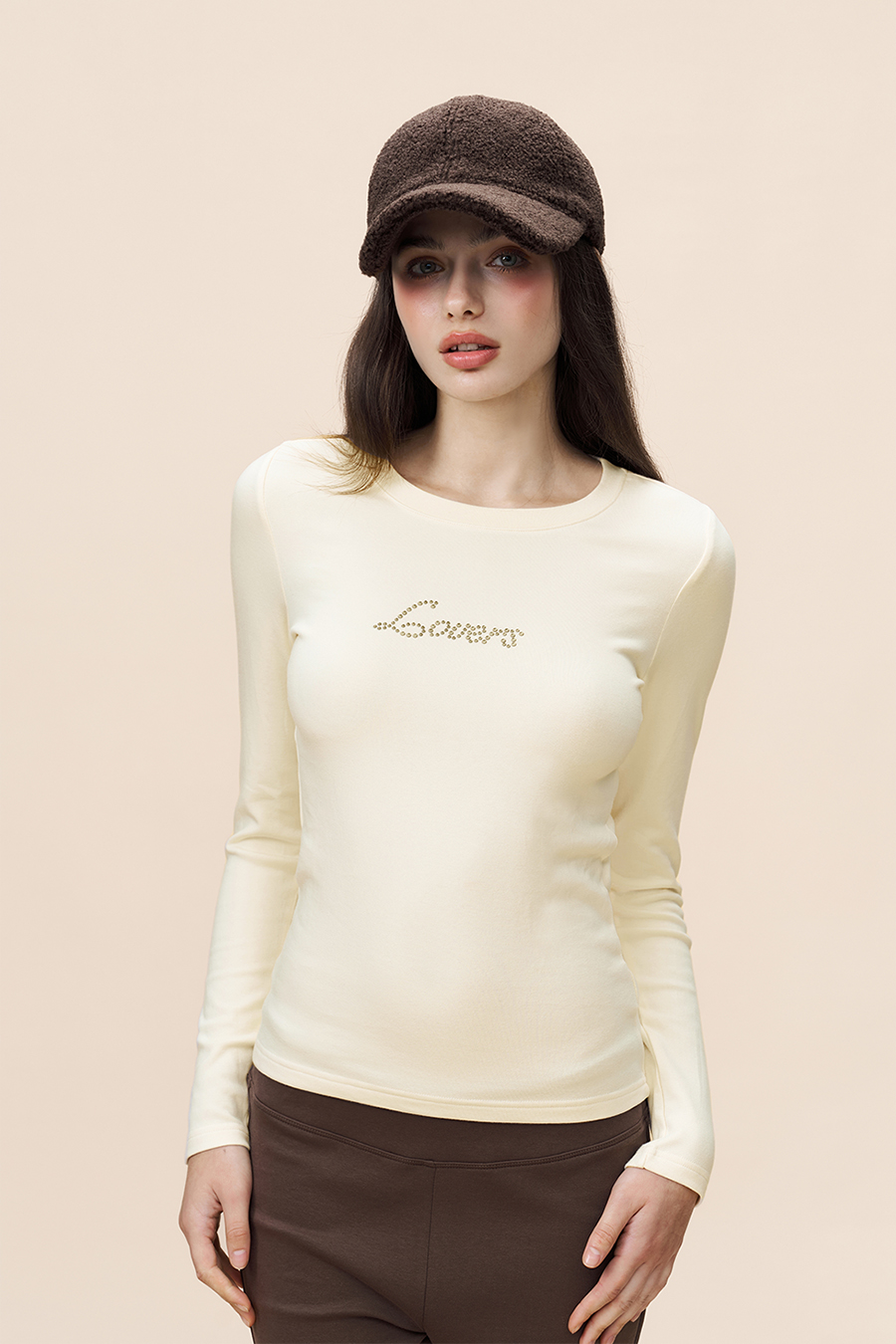 Rhinestone Letter Print Tee|yescci-YESCCI.com