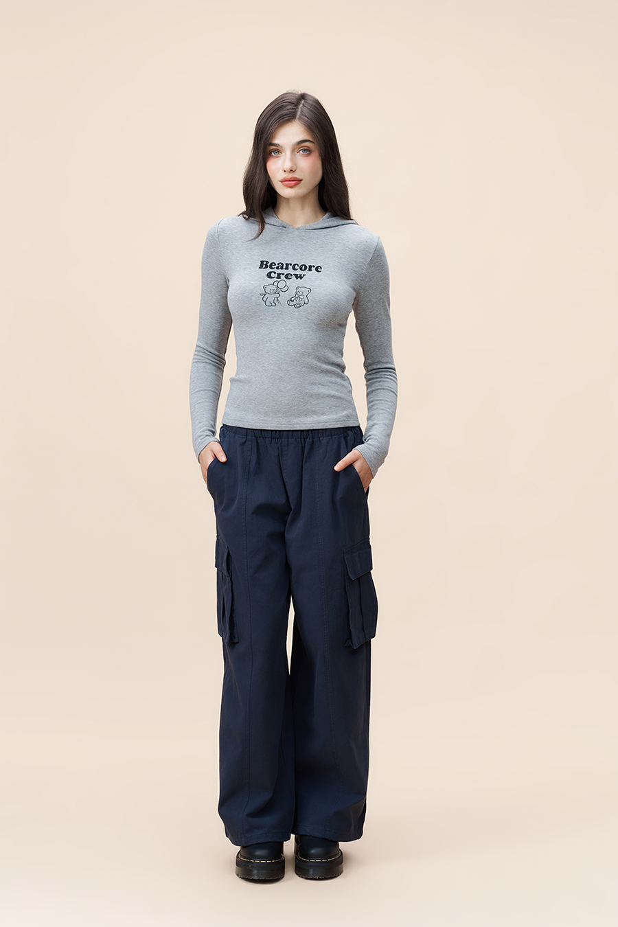 Bear Print Hooded Top|yescci-YESCCI.com