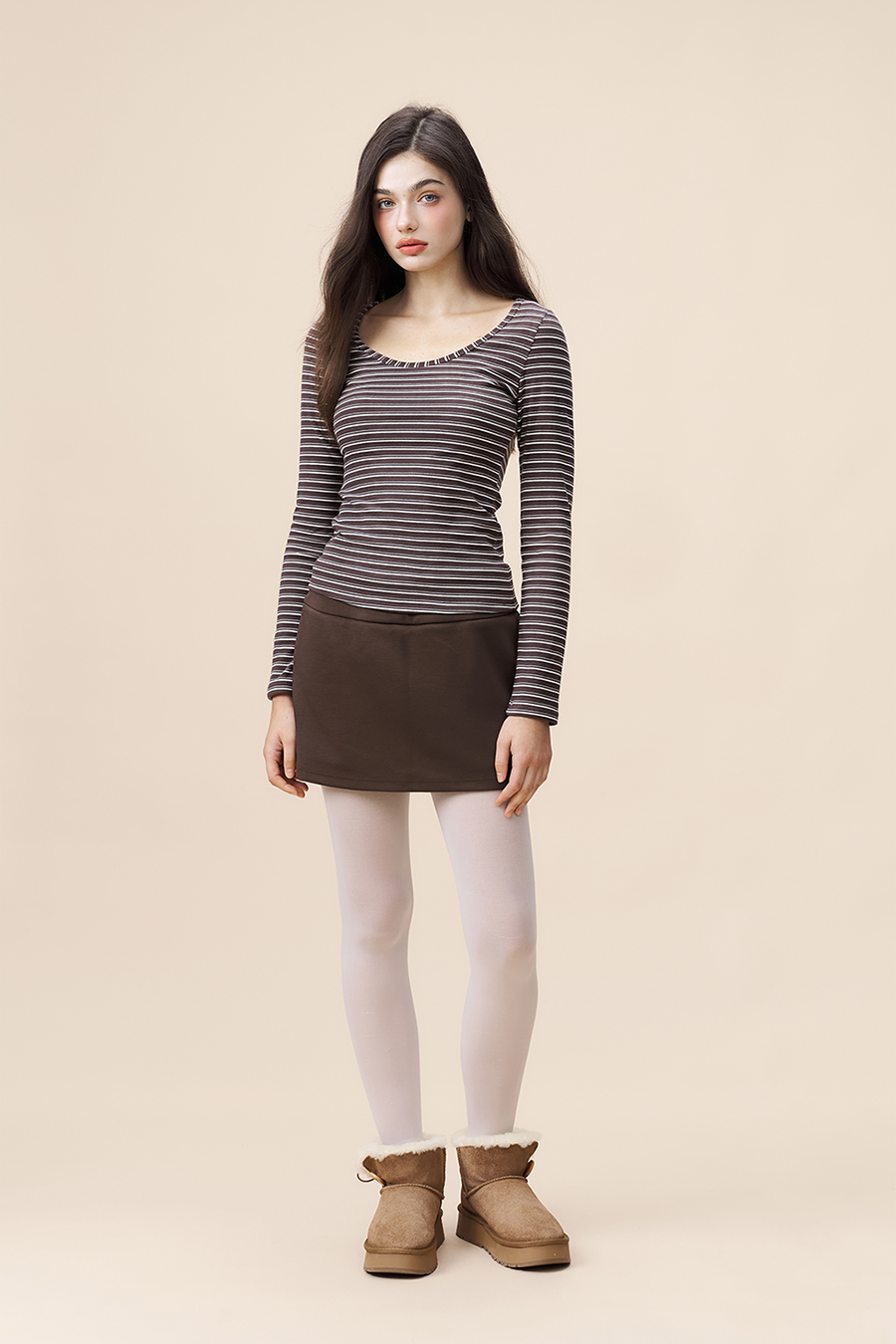 Casual Striped Long Sleeve Top|yescci-YESCCI.com