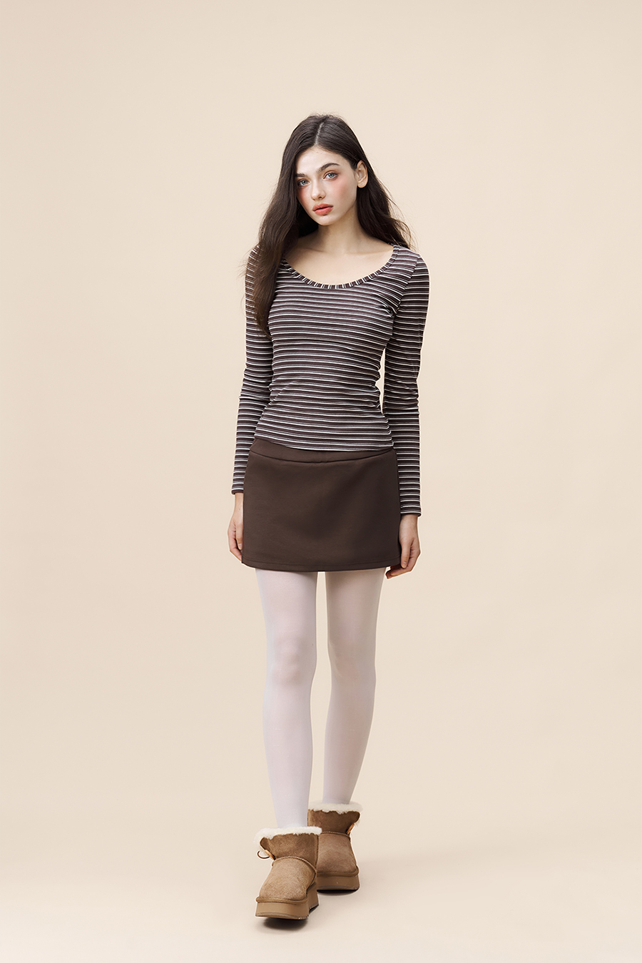 Casual Striped Long Sleeve Top|yescci-YESCCI.com