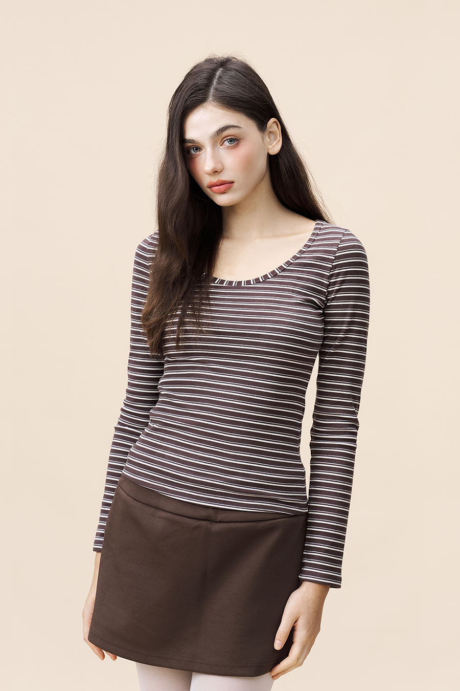Casual Striped Long Sleeve Top|yescci-YESCCI.com