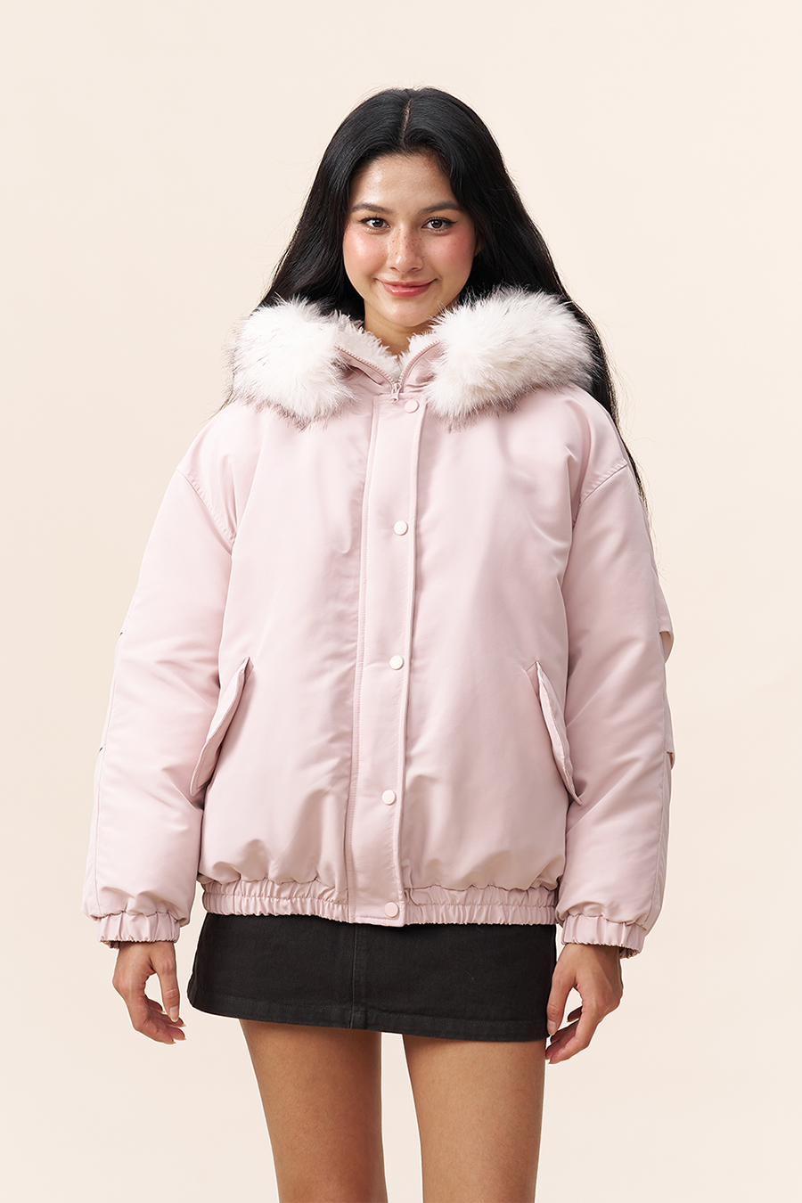 Casual Fur Lined Bomber Jacket|yescci-YESCCI.com