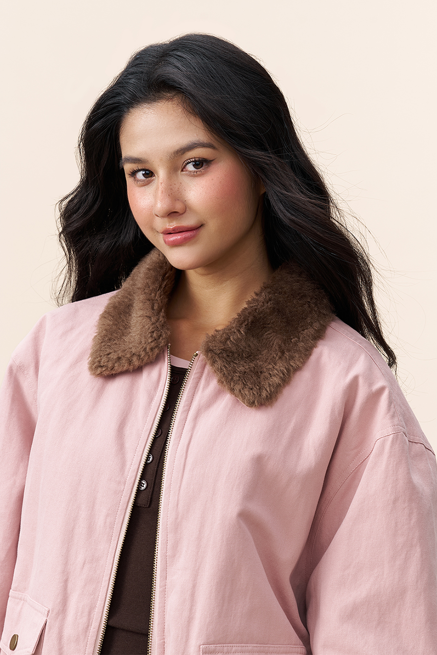 Fur Collar Bomber Jacket|yescci-YESCCI.com