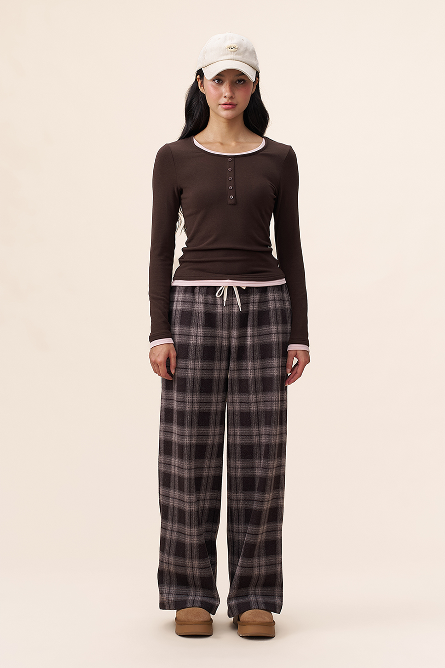 Plaid Wide Leg Pants|yescci-YESCCI.com