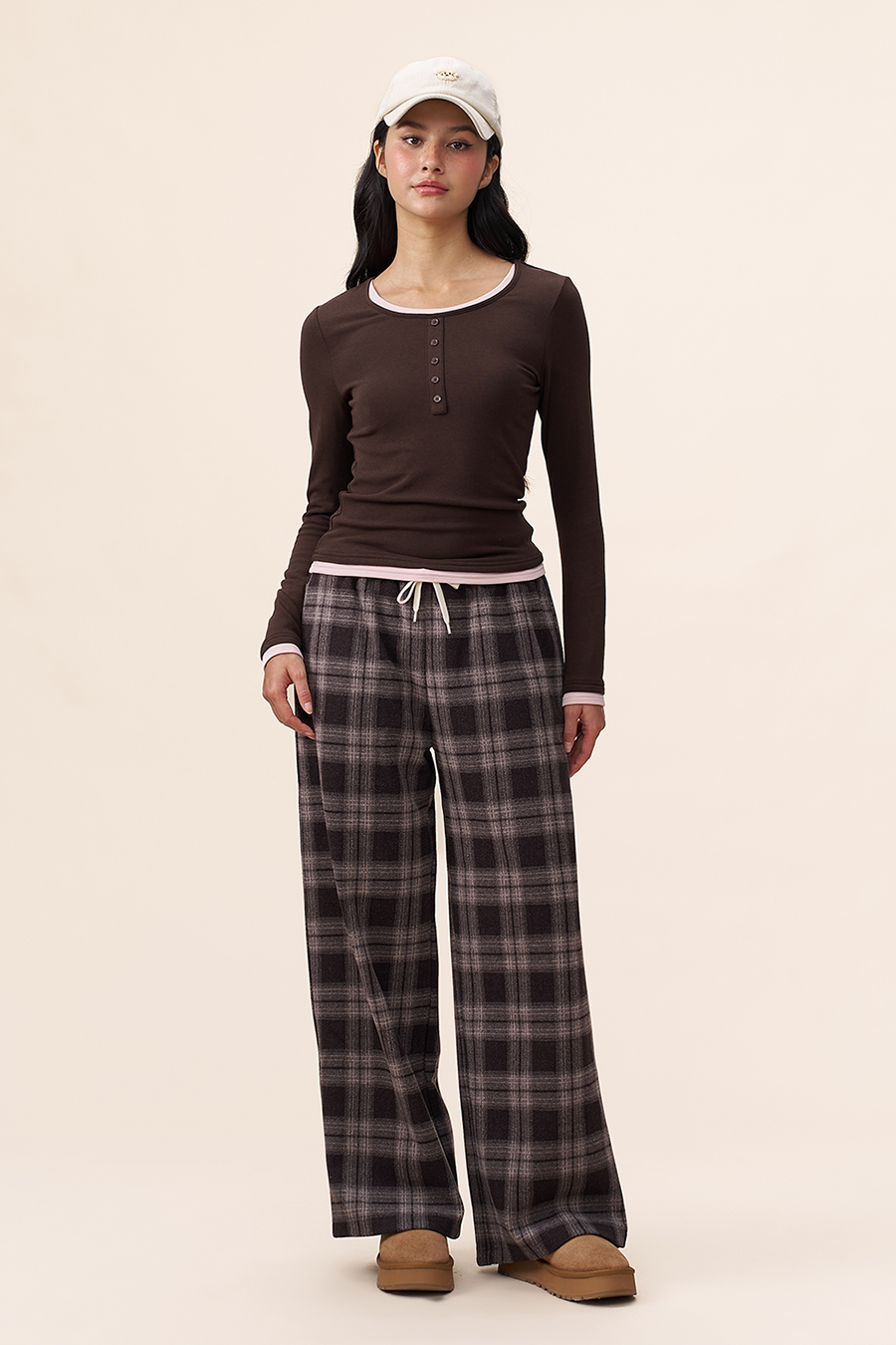 Plaid Wide Leg Pants|yescci-YESCCI.com