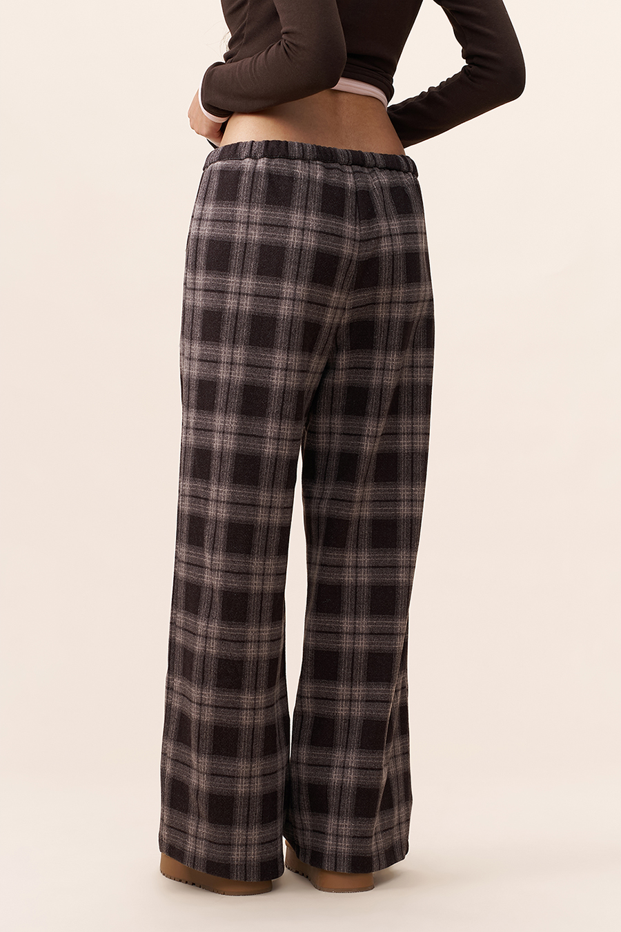 Plaid Wide Leg Pants|yescci-YESCCI.com
