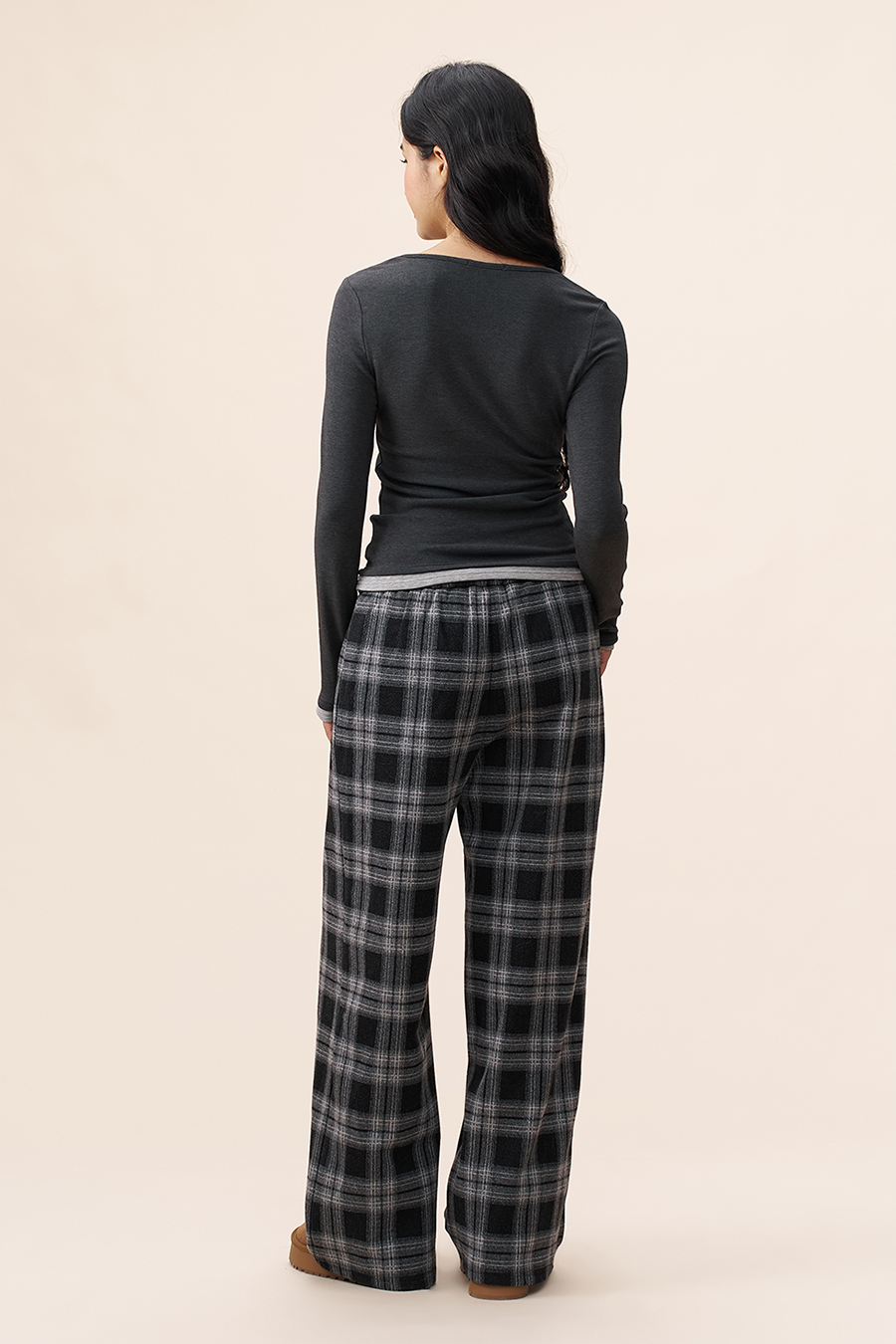 Plaid Wide Leg Pants|yescci-YESCCI.com